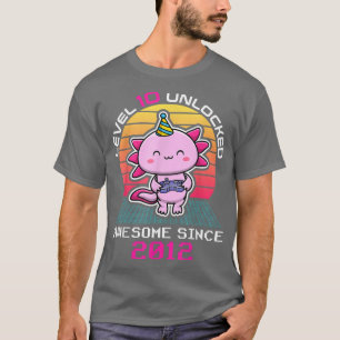 Camiseta Axolotl Nível 10 Desbloqueado Incrível 2012 10 Ano