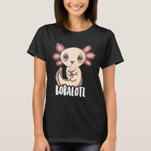 Camiseta Axolotl Para Meninas Bobalotl Boba Tea