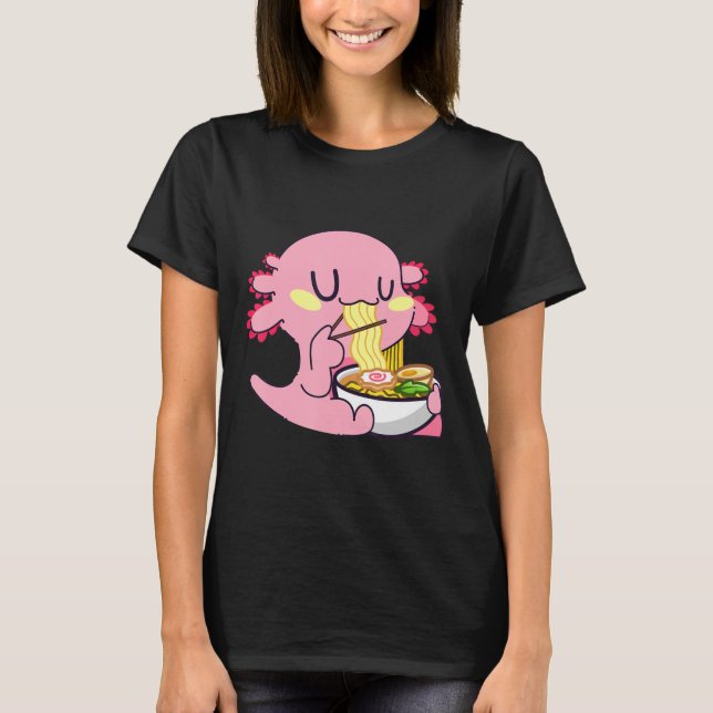 Camiseta Axolotl Ramen Anime Kawaii Amante Noodles Girls B (Frente)