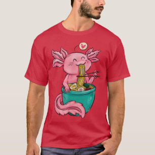 Camiseta Axolotl Ramen Kawaii Manga Otaku Noodles Japoneses
