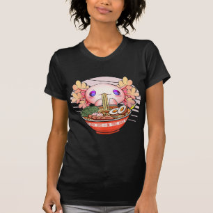 Camiseta Axolotl Ramen Noodles Japonês Kawaii Anime Otaku