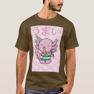 Camiseta Axolotl Ramen Noodles Japonês Kawaii Otaku