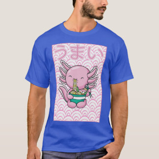 Camiseta Axolotl Ramen Noodles Japonês Kawaii Otaku