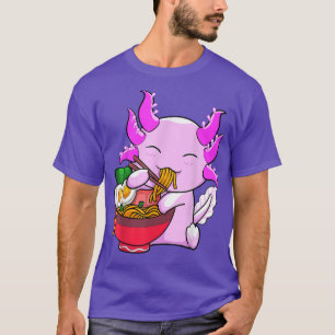 Camiseta Axolotl Ramen Noodles Japonês Otaku Kawaii