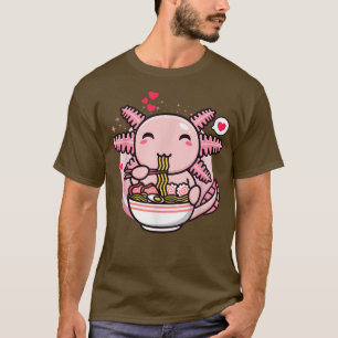 Camiseta Axolotl Ramen Noodles Kawaii Anime Japonês Otaku