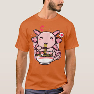 Camiseta Axolotl Ramen Noodles Kawaii Anime Japonês Otaku