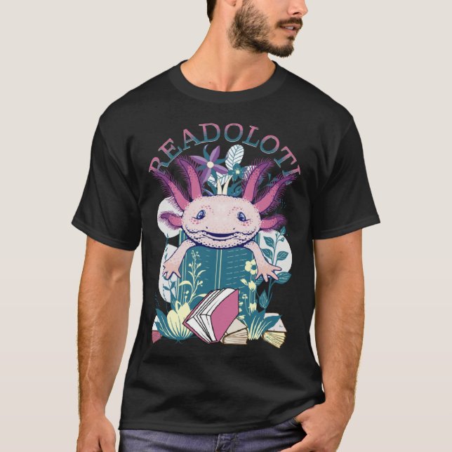 Camiseta Axolotl Reading Books Readolotl Cute Axolotl Read  (Frente)
