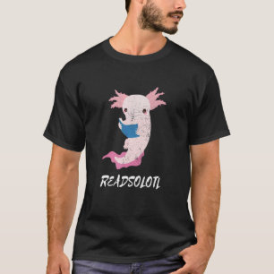 Camiseta Axolotl Readsolotl Lendo Crianças Anfíbios Caminha