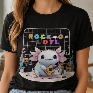 Camiseta Axolotl Rockstar: Adorável Músico Anfíbio