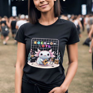 Camiseta Axolotl Rockstar: Adorável Músico Anfíbio