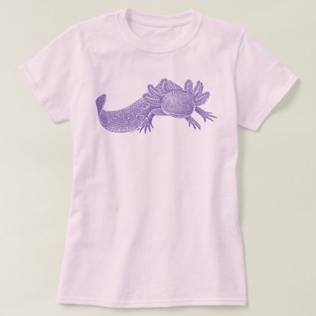 Camiseta Axolotl - ROXA (Frente do Design)