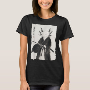 Camiseta Axolotl Samurai Janpanese Vintage Warrior Art Anim