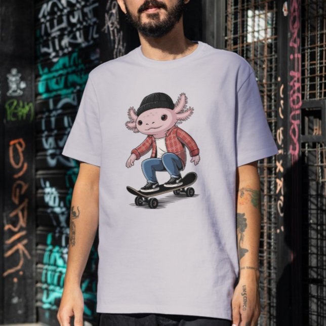 Camiseta Axolotl Skateboarder Ripper Skater (This vintage skateboarding design is great for axolotl lovers, salamander lovers, and skateboarders.)