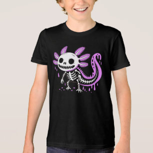 Camiseta Axolotl Skeleton Drip Engraçada Axolotl