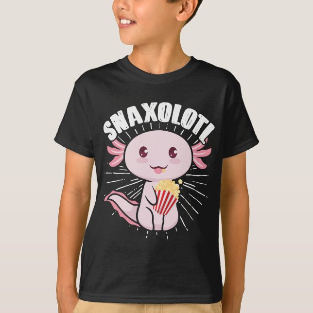 Camiseta Axolotl Snack Monster Snaxolotl Kawaii (Frente)
