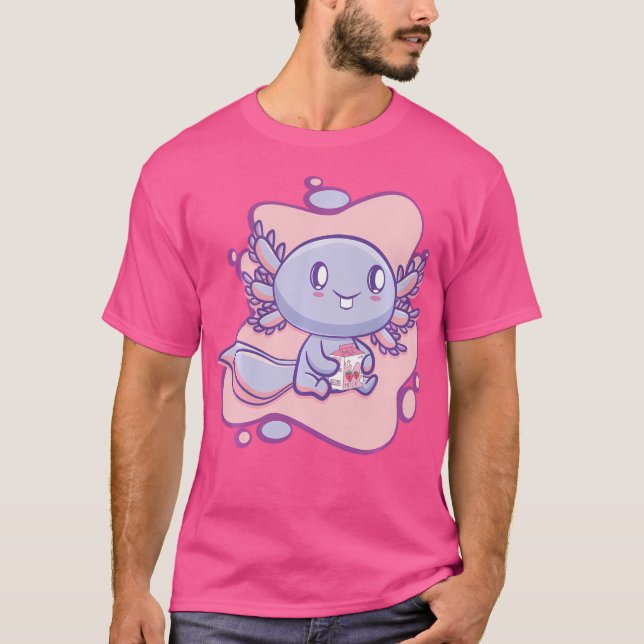 Camiseta Axolotl Strawberry Milk Ambystoma Mexicanino Walki (Frente)