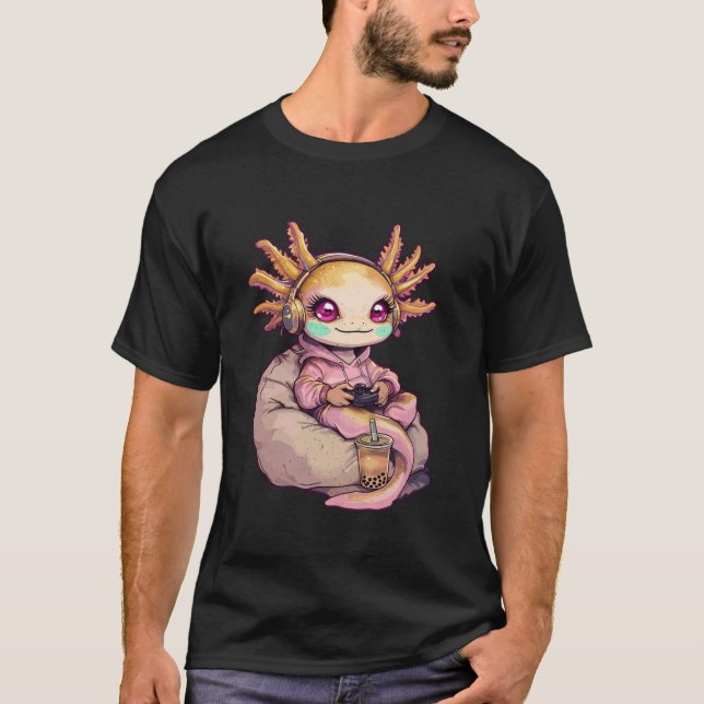 Camiseta Axolotl Videos games Kawaii Girl Axolotl (Frente)