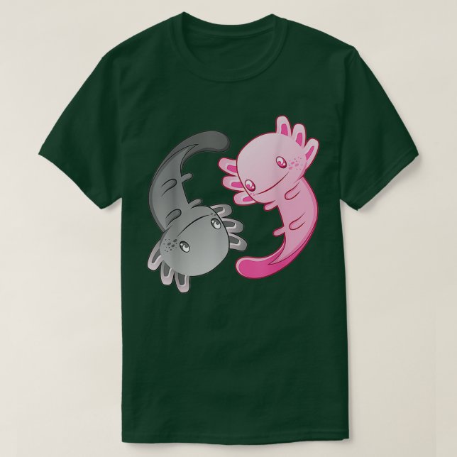 Camiseta Axolotl Yin Yang Funny Gift para Ventiladores de A (Frente do Design)