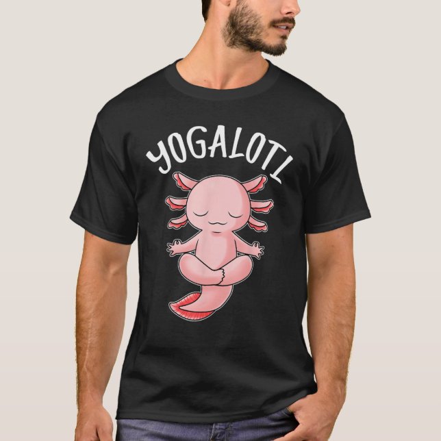 Camiseta Axolotl Yogalotl Meditation Yoga Funny Axolotl Rel (Frente)