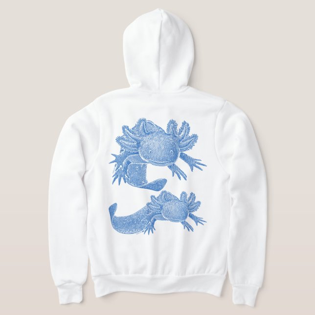 Camiseta Axolotl Zip Capuz - AZUL (Postura das costas)