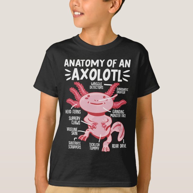 Camiseta Axolotls Anatomy Of An Axolotl Kawaii (Frente)