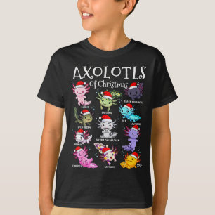 Camiseta Axolotls Chapéu de Papai Noel de Natal de Pijama A