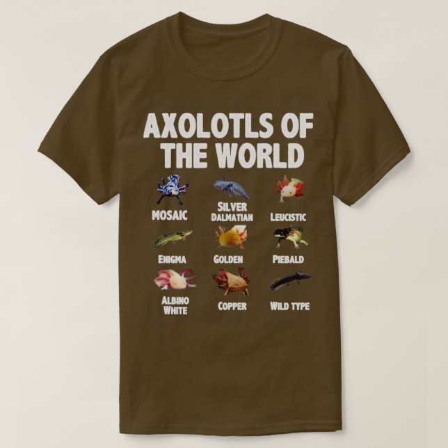Camiseta Axolotls do mundo (Frente do Design)
