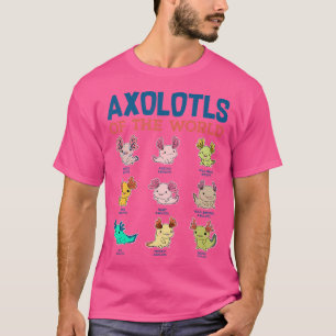 Camiseta Axolotls Of The World Mexican Salamander Cute Amph