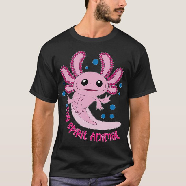 Camiseta Axolotls são meu Animal Espiritual (Frente)