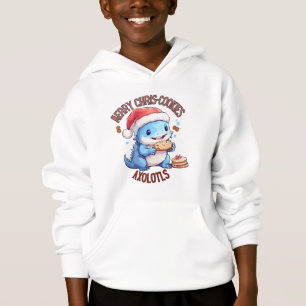 Camiseta axolótopos giros azul comem biscoitos