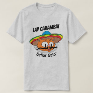 Camiseta ¡AY CARAMBA! Gato de Desenho Animado Señor Gato™ 2