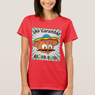 Camiseta ¡Ay Caramba! Gato Desenho Animado Mexicano Señor G