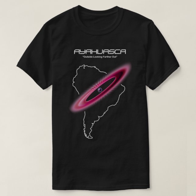 Camiseta Ayahuasca lá fora, olhando mais longe (Frente do Design)