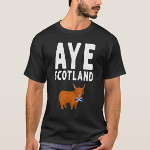 Camiseta Aye Escócia Vaca Highland Idéia Para Mulheres & Ay