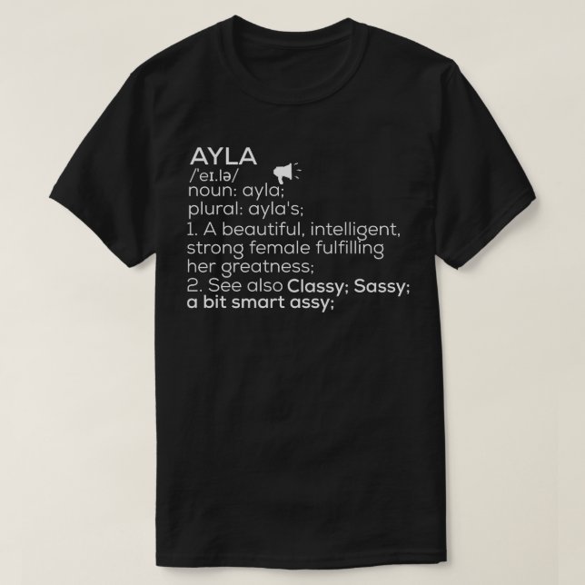 Camiseta Ayla Name Ayla Definition Ayla Female Name Ayla Me (Frente do Design)
