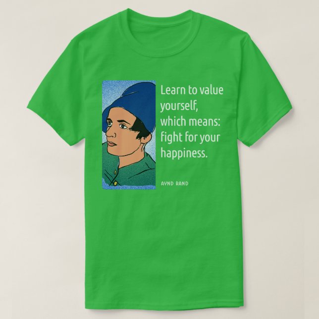 Camiseta Ayn Rand Cota Sayings (Frente do Design)