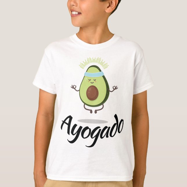Camiseta Ayogado - Yoga Avocado - Fruta espiritual - Vegan  (Frente)
