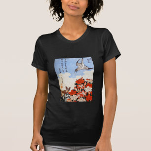 Camiseta Azáleas e pardal, Katsushika Hokusai