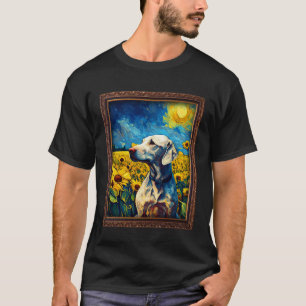 Camiseta Azawakh Pintando Flor de Girassol Mãe Mulheres Flo