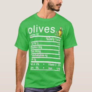 Camiseta azeitonas Nutrição Fala Engraçado Ação de Gra