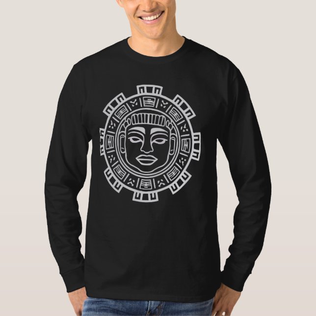 Camiseta Aztec Calendário Mayan Indígenas Mexicano Aztec Ja (Frente)