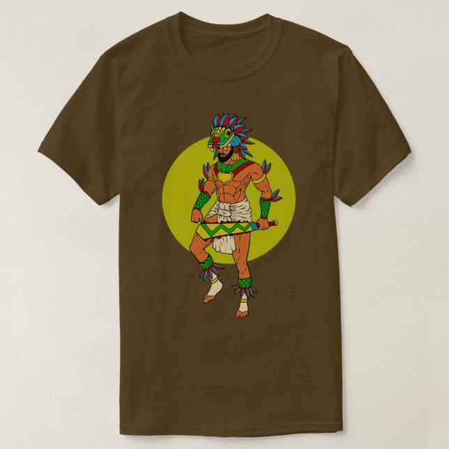 Camiseta Aztec Deus do Vento Quetzalcoatl 2 (Frente do Design)