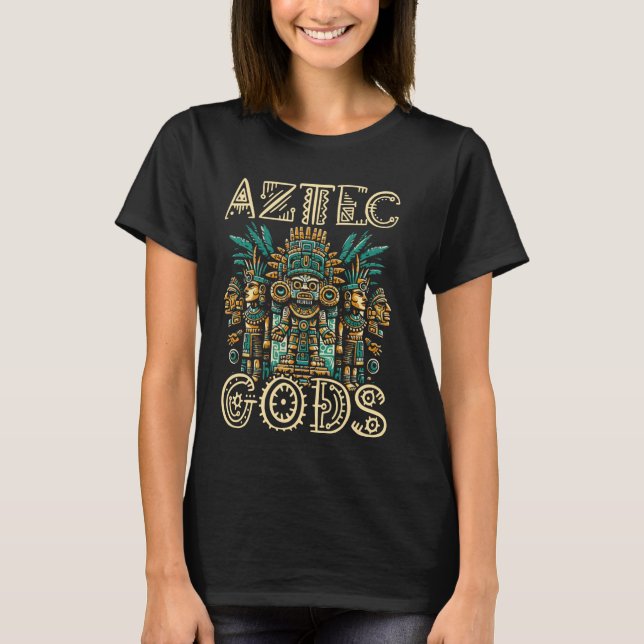 Camiseta Aztec Deuses Deidades Antigas Míticas Cultura Mexi (Frente)