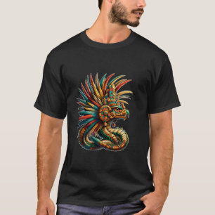 Camiseta Aztec e Mayan Quetzalcoatl Vibrante Mesoamerican D