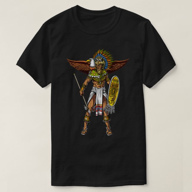 Camiseta Aztec Eagle Warrior Native Meican Civilizization M (Frente do Design)