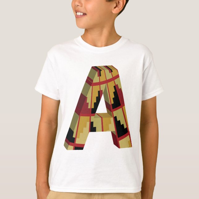 Camiseta Aztec Navajo Pattern Letter A (Frente)