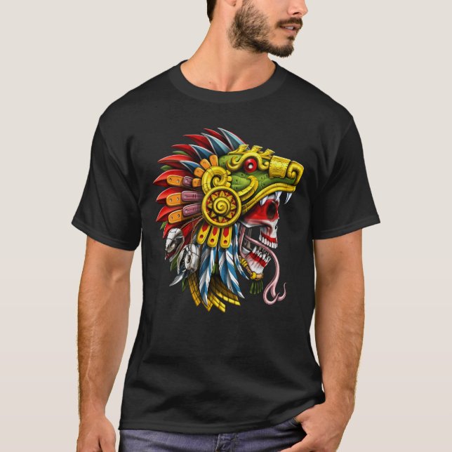 Camiseta Aztec Serpent Skull Warrior (Frente)
