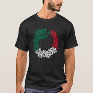 Camiseta Aztec Serpente Quetzalcoatl Bandeira Mexicana Roo