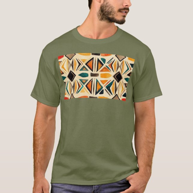 Camiseta  Aztec Vibes – Geometric Watercolor Mosaic (Frente)