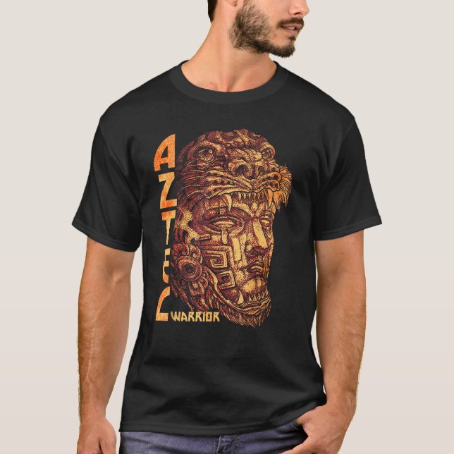 Camiseta Aztec Warrior King Mexicano Native Art Mayans (Frente)